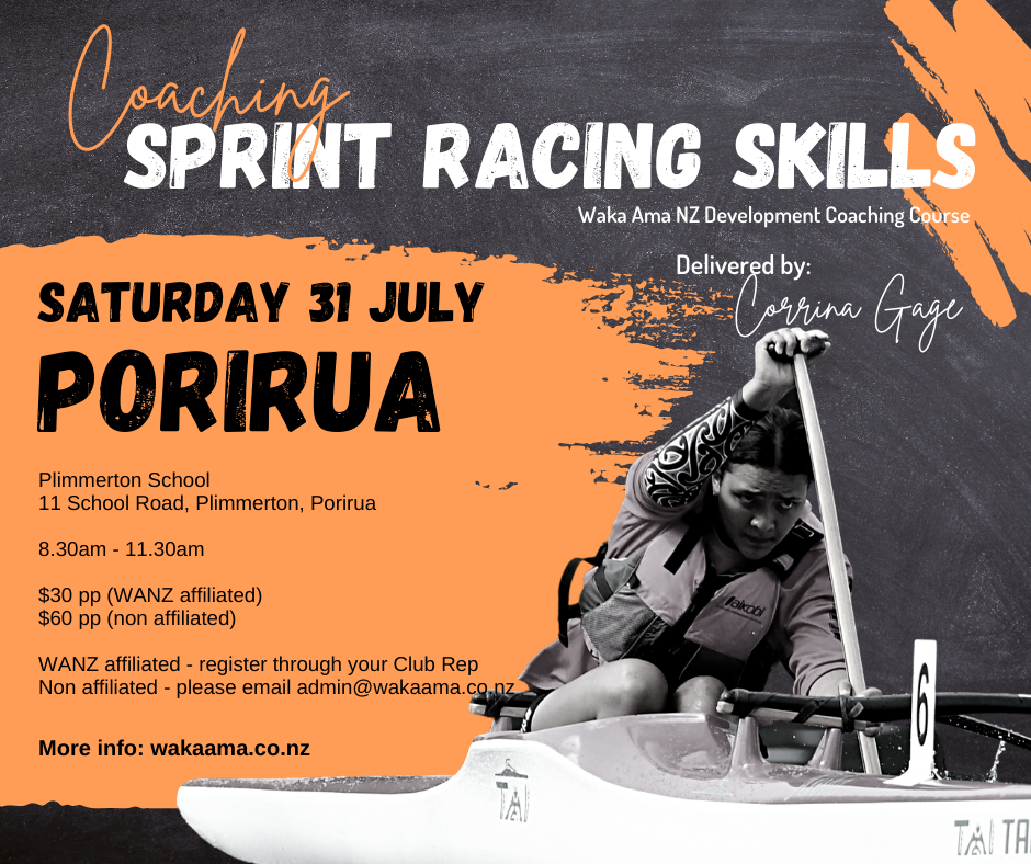 Enter now! Development Coaching - Coaching Sprint Racing Skills (Porirua)